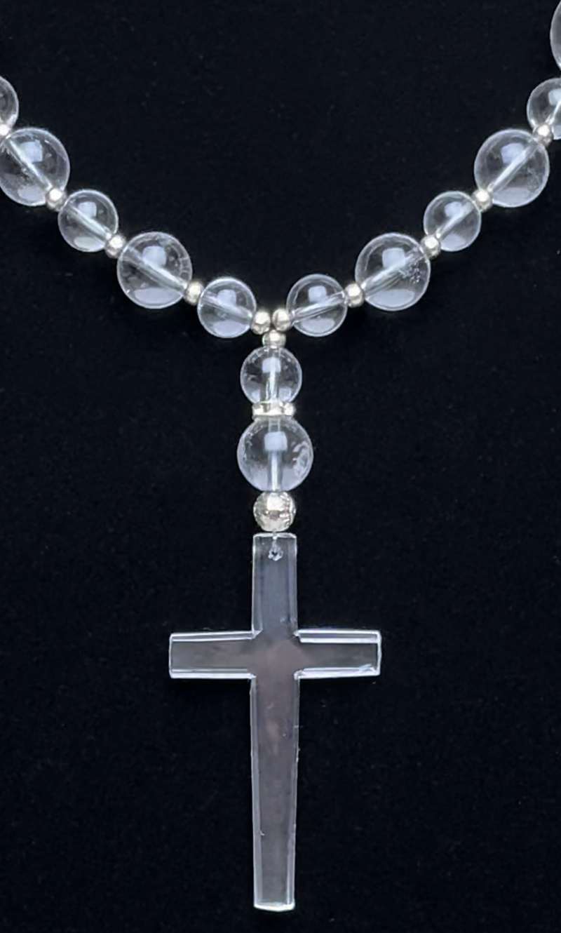 Clear Quarts Custom Cross Necklace