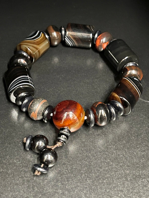 Extra Large Brown and Black Mix Bracelet
