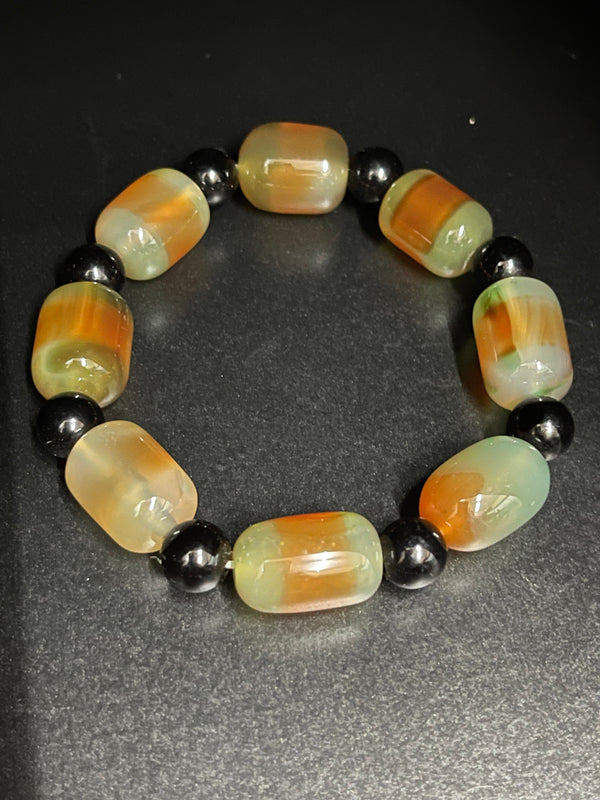 Mango Colored Barrel Shape Bracelet 10MM