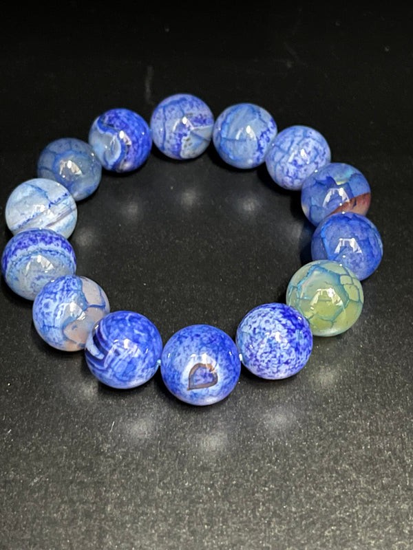 Blue Dragon Vein Agate Bracelet