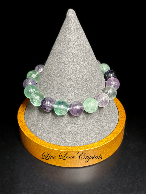 Green Aventurine and Purple Amethyst Bracelet