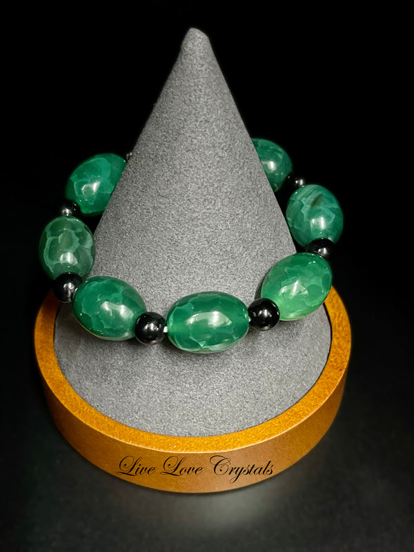 Large Green Agate Bracelet