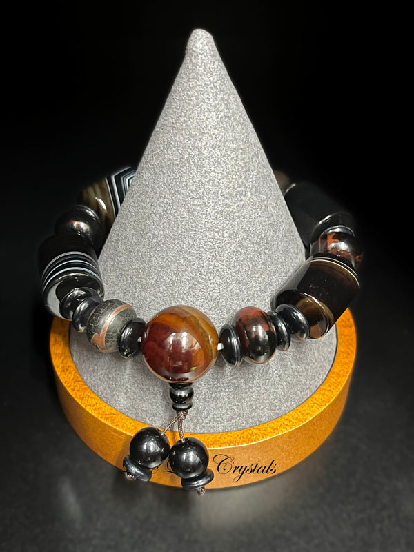 Extra Large Brown and Black Mix Bracelet